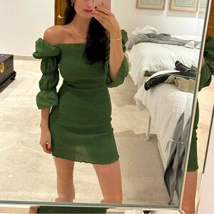 JOA Green Puffy Dress